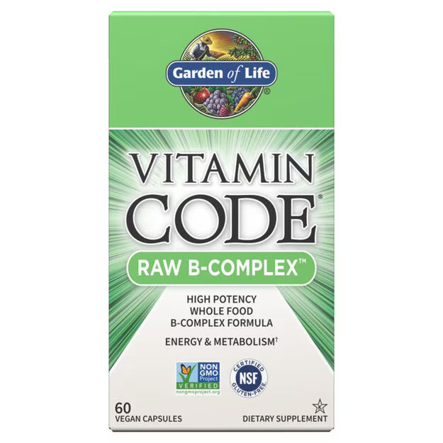 Vitamin Raw B Complex Garden of Life – Hũ 60 Viên