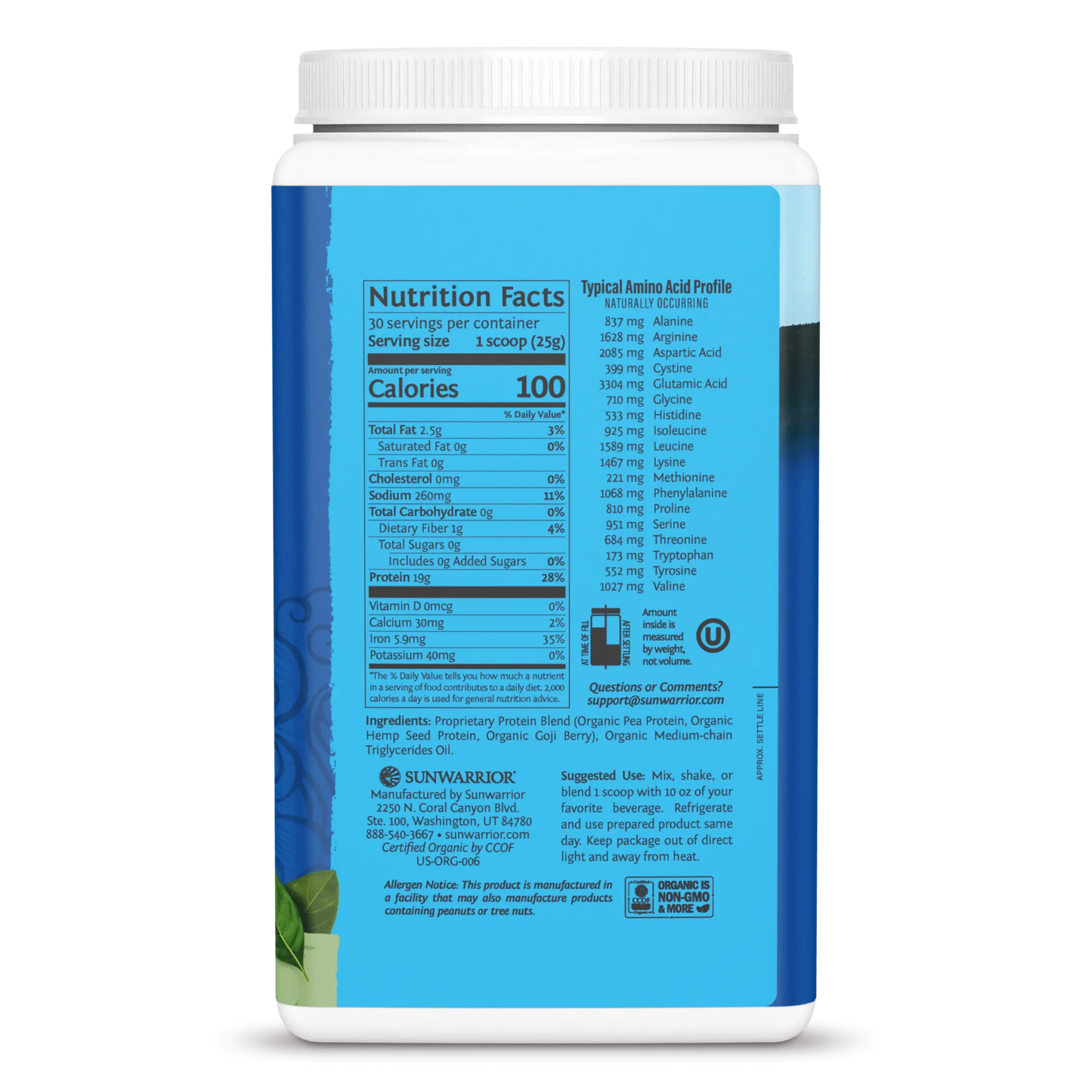 Bột Protein Thực Vật Hữu Cơ Chất Lượng Cao WarriorBlend - Sunwarrior 750g