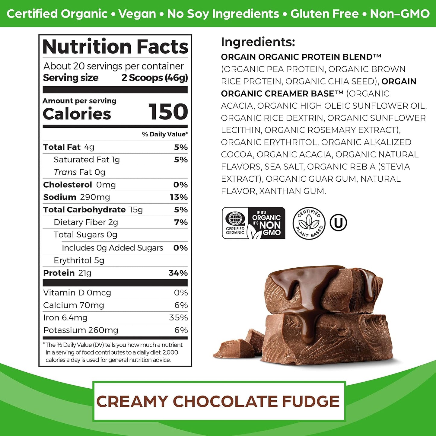 Bột Đạm Protein Thuần Chay Hữu Cơ Orgain Organic Protein