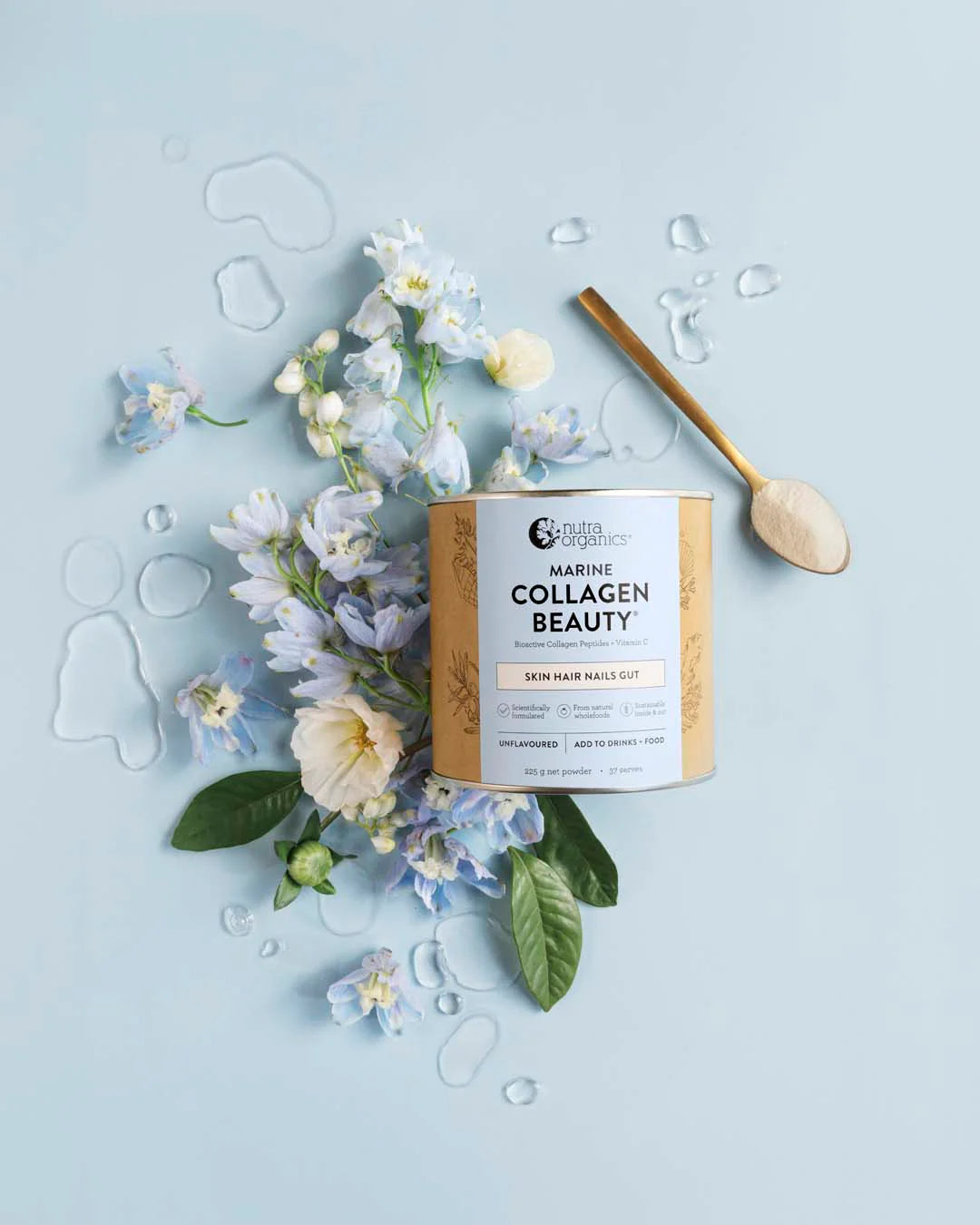 Bột Bổ Sung Collagen Marine Collagen Beauty Nutra Organics 225g