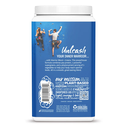 Bột Protein Thực Vật Hữu Cơ Và Rau Xanh Warrior Blend Plus Greens - Sunwarrior 750g
