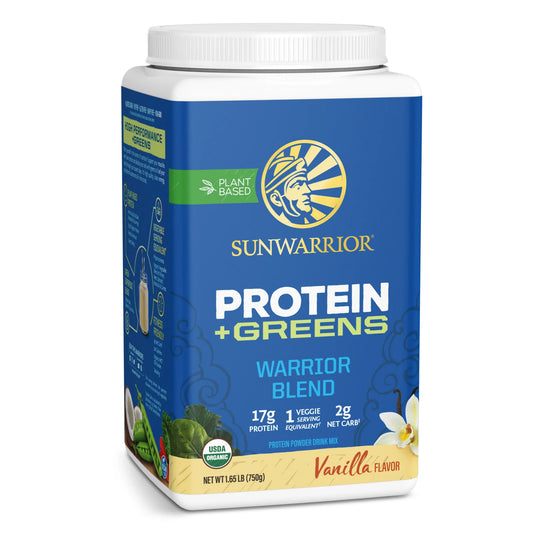 Bột Protein Thực Vật Hữu Cơ Và Rau Xanh Warrior Blend Plus Greens - Sunwarrior 750g