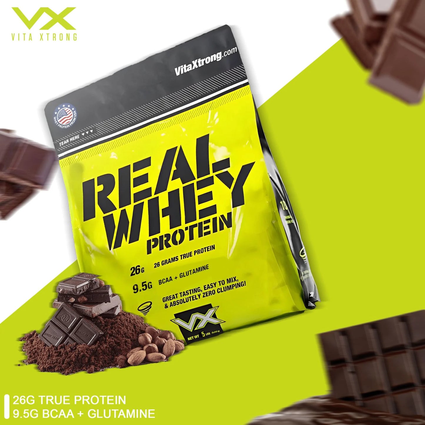 Whey Protein Vitaxtrong Real Dạng Túi 10Lbs (4.6Kg)