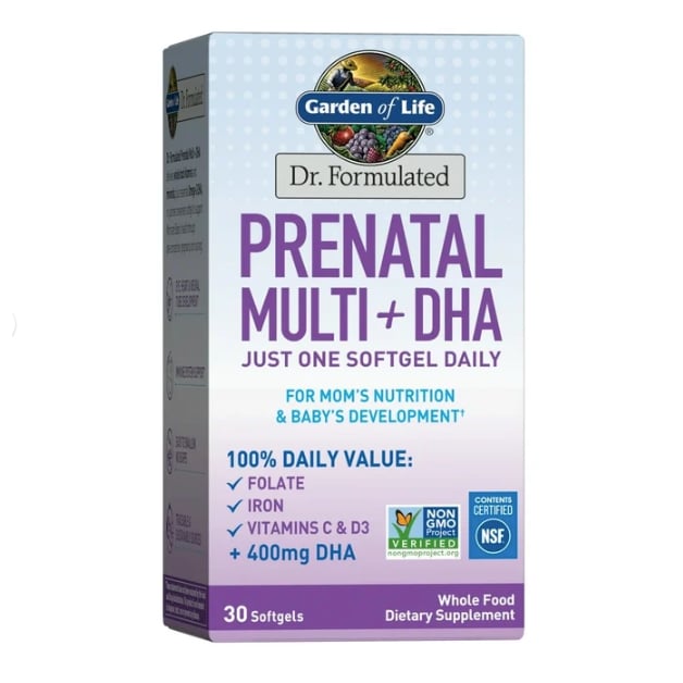 Đa Vitamin Cho Mẹ Bầu Garden of Life Bổ Sung Omega-3 DHA Hũ 30 Viên