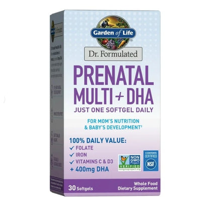Đa Vitamin Cho Mẹ Bầu Garden of Life Bổ Sung Omega-3 DHA Hũ 30 Viên