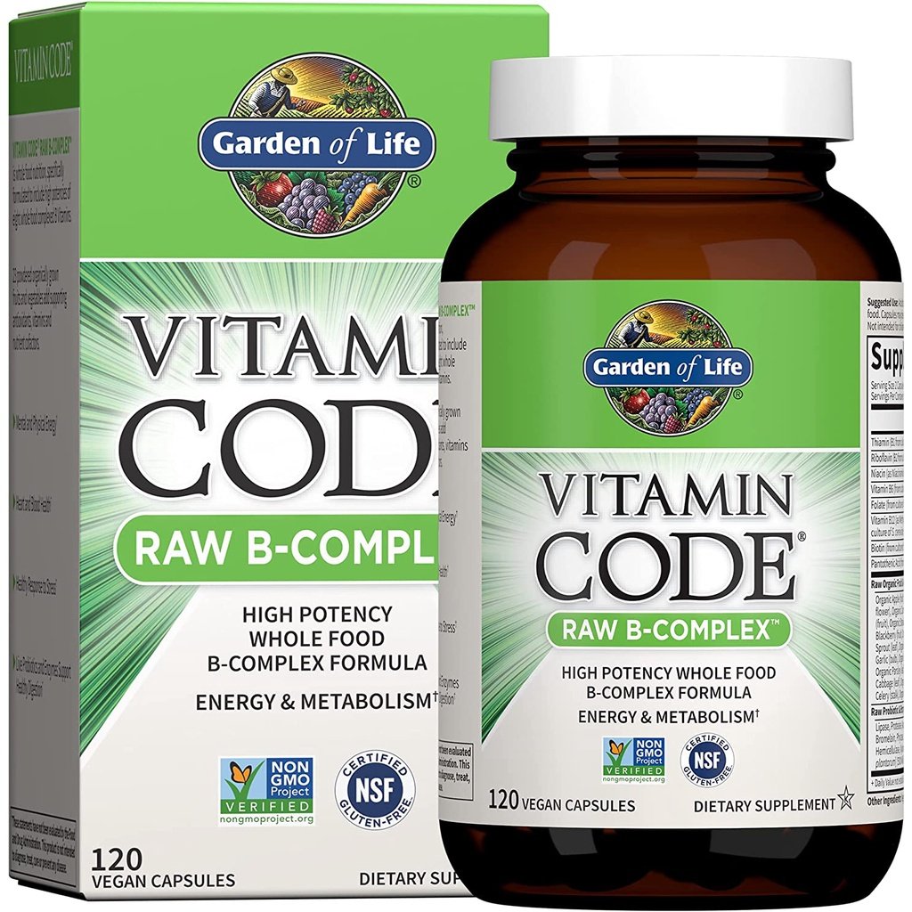 Vitamin Raw B Complex Garden of Life – Hũ 120 Viên