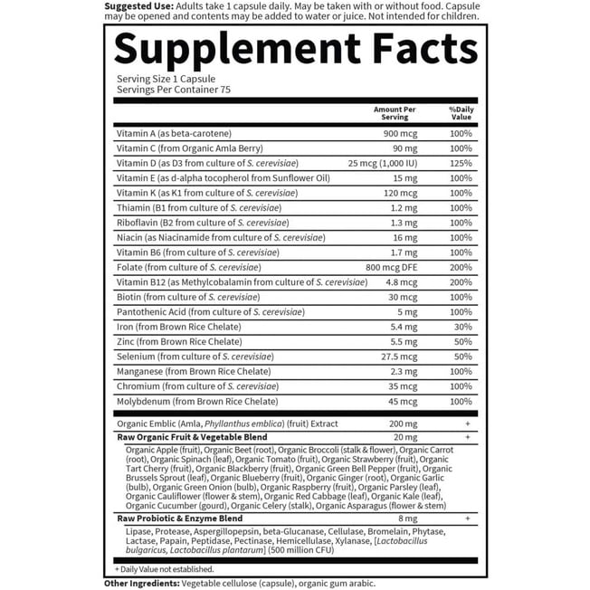 Đa Vitamin Cho Nữ Giới Garden of Life Vitamin Code Hũ 75 viên