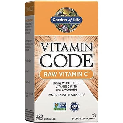 Vitamin C Garden of Life 500mg từ Trái Cây & Rau Củ – Hũ 120 Viên