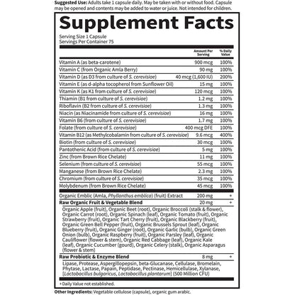 Đa Vitamin Cho Nam Garden of Life Vitamin Code Hũ 75 viên
