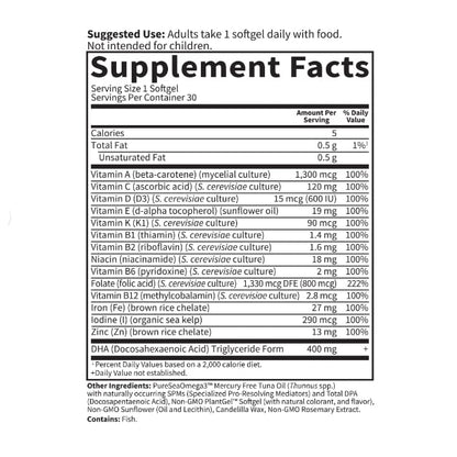 Đa Vitamin Cho Mẹ Bầu Garden of Life Bổ Sung Omega-3 DHA Hũ 30 Viên