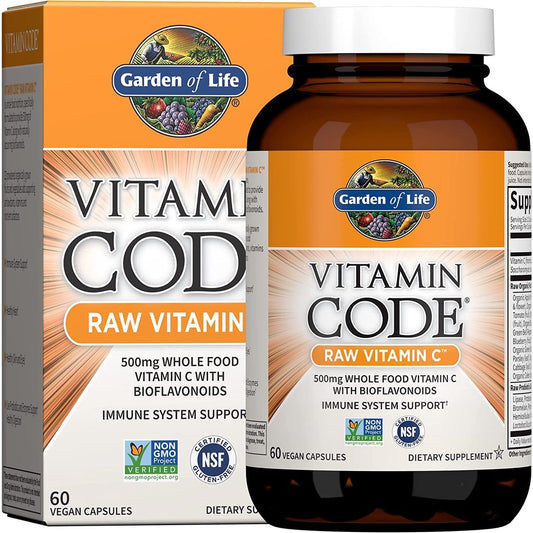 Vitamin C Garden of Life 500mg từ Trái Cây & Rau Củ – Hũ 120 Viên