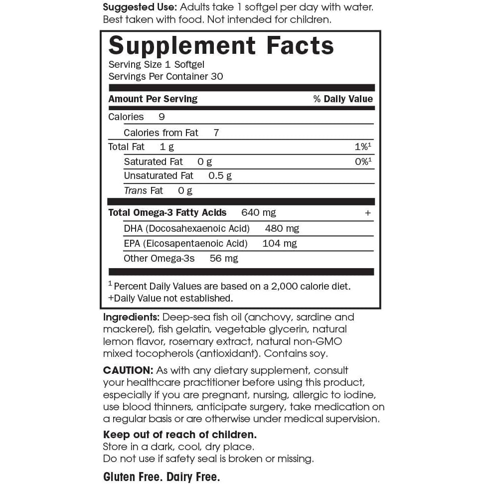 Dầu Cá DHA Omega-3 Bổ sung DHA tinh khiết Cho Mẹ Bầu Garden of Life Vị Chanh